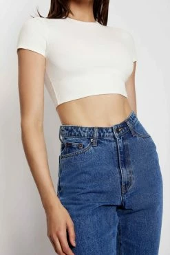 EMS Millicent Ripped Mom Jean - Mid Blue All Bottoms 25 EMS Millicent Ripped Mom Jean - Mid Blue All Bottoms