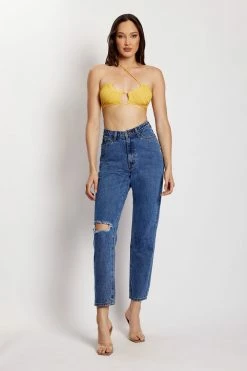 EMS Millicent Ripped Mom Jean - Mid Blue All Bottoms 20 EMS Millicent Ripped Mom Jean - Mid Blue All Bottoms