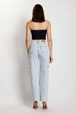 ROM Jennifer Shimmer Strapless Crop Top - Navy Shimmer All Tops