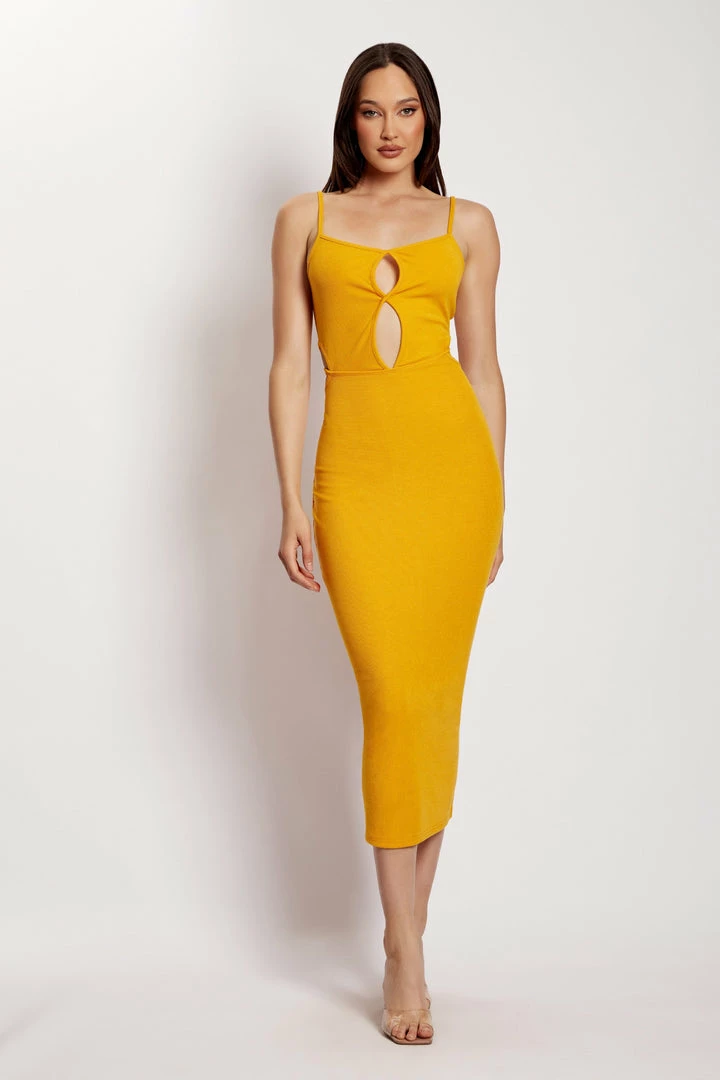 WXI Abbey Maxi Cut Out Dress - Mango DRESSES 9 WXI Abbey Maxi Cut Out Dress - Mango DRESSES