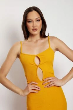 WXI Abbey Maxi Cut Out Dress - Mango DRESSES 17 WXI Abbey Maxi Cut Out Dress - Mango DRESSES