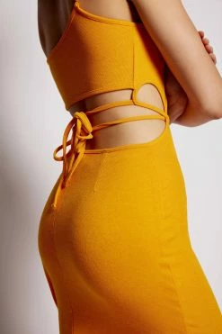 WXI Abbey Maxi Cut Out Dress - Mango DRESSES 21 WXI Abbey Maxi Cut Out Dress - Mango DRESSES