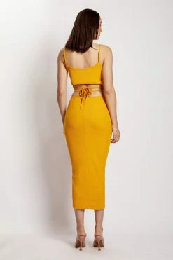 WXI Abbey Maxi Cut Out Dress - Mango DRESSES 23 WXI Abbey Maxi Cut Out Dress - Mango DRESSES