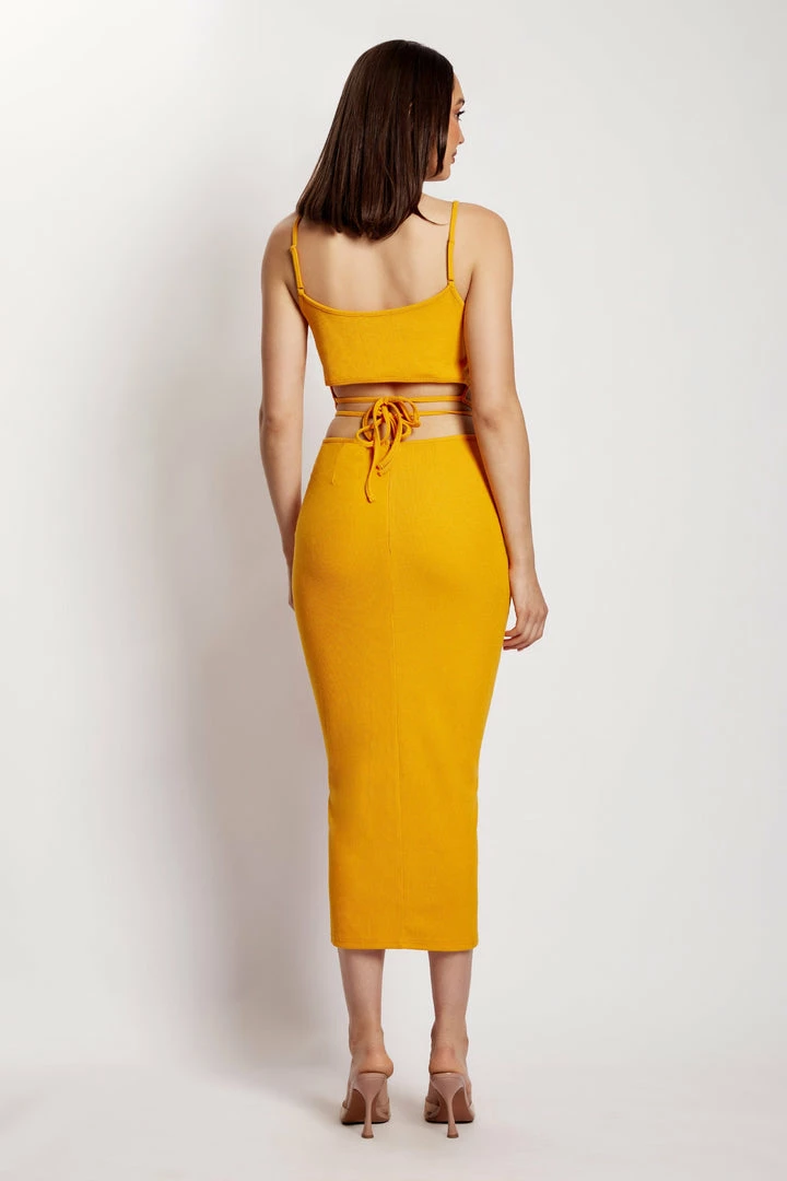 WXI Abbey Maxi Cut Out Dress - Mango DRESSES 12 WXI Abbey Maxi Cut Out Dress - Mango DRESSES