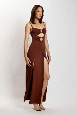 AMC Diane Maxi Wrap Over Dress - Chocolate DRESSES 11 AMC Diane Maxi Wrap Over Dress - Chocolate DRESSES
