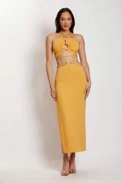 AMC Erika Maxi Skirt With Hardware - Mango 12 AMC Erika Maxi Skirt With Hardware - Mango