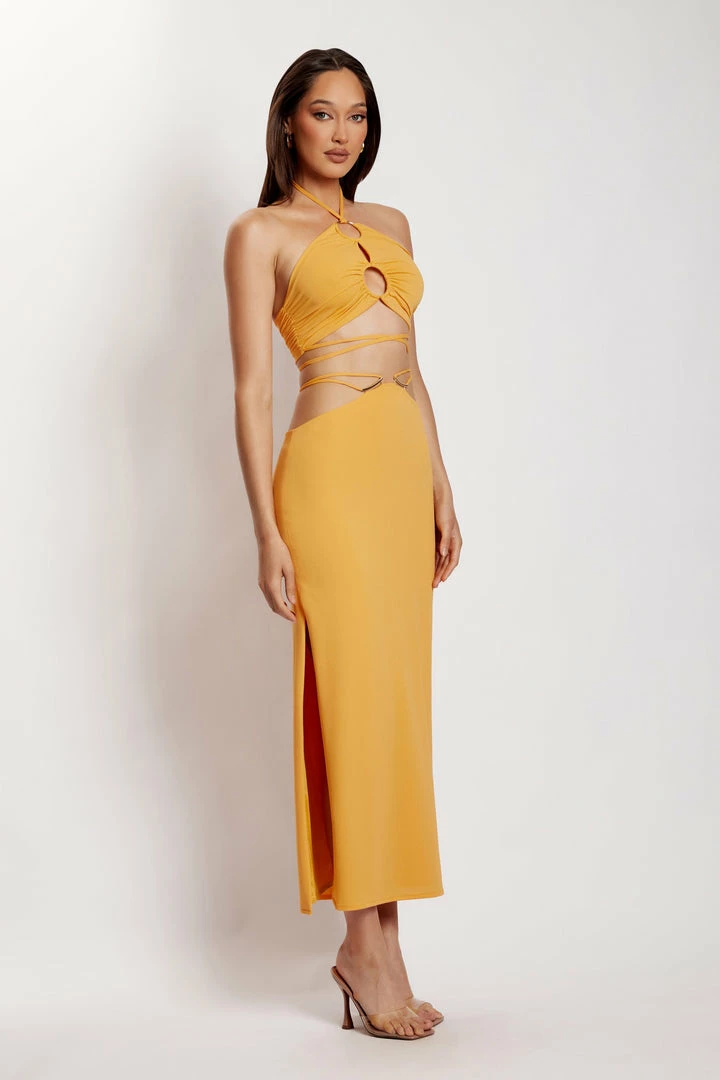 AMC Erika Maxi Skirt With Hardware - Mango 4 AMC Erika Maxi Skirt With Hardware - Mango