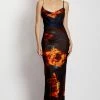 ROM Zoe Cowl Front Printed Maxi Dress - Abstract Floral