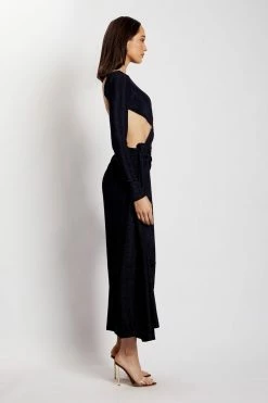 ROM DRESSES Christina Backless Maxi Wrap Dress - Navy Shimmer 15 ROM DRESSES Christina Backless Maxi Wrap Dress - Navy Shimmer