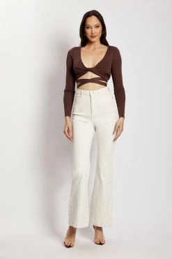 EMS Arzu Wrap Long Sleeve Crop - Chocolate 16 EMS Arzu Wrap Long Sleeve Crop - Chocolate