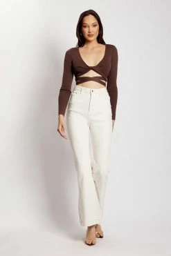EMS Arzu Wrap Long Sleeve Crop - Chocolate 18 EMS Arzu Wrap Long Sleeve Crop - Chocolate