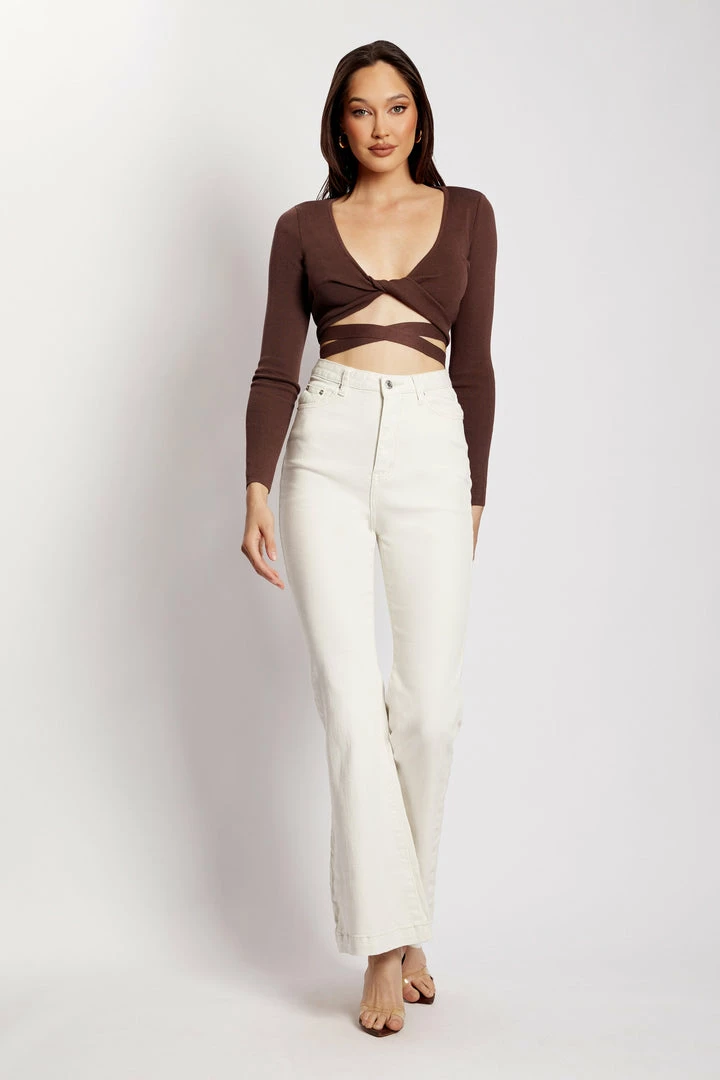 EMS Arzu Wrap Long Sleeve Crop - Chocolate 8 EMS Arzu Wrap Long Sleeve Crop - Chocolate
