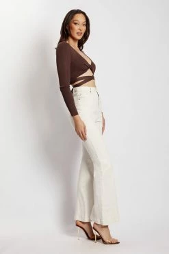 EMS Arzu Wrap Long Sleeve Crop - Chocolate 21 EMS Arzu Wrap Long Sleeve Crop - Chocolate