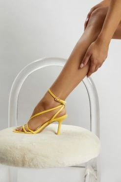 LFS Brandy Ankle Strap Heels - Bright Yellow Soulmate Collection