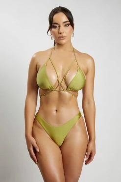 GLD Bambi Cheeky Cut Bikini Bottoms - Olive 9 GLD Bambi Cheeky Cut Bikini Bottoms - Olive