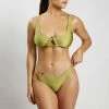 GLD Riley Triangle Hardware Bikini Top - Olive MESHKI SWIM