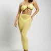 ROM All Bottoms Natalia Mesh Midi Skirt - Canary Yellow