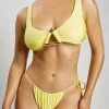 GLD MESHKI SWIM Riley Triangle Hardware Bikini Top - Canary Yellow