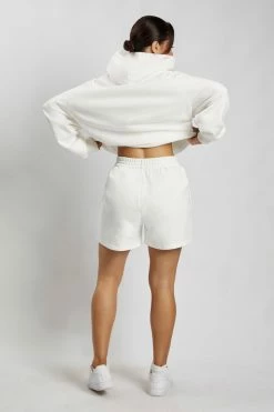 QNG Sweaters & Hoodies Monika Loopback Oversized Hoodie - White