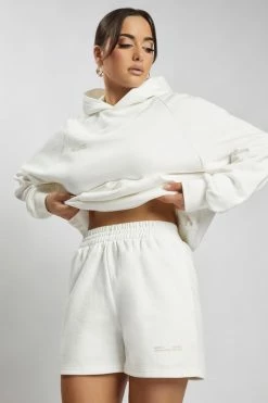 QNG Sweaters & Hoodies Simone Loopback Jogger Short - White