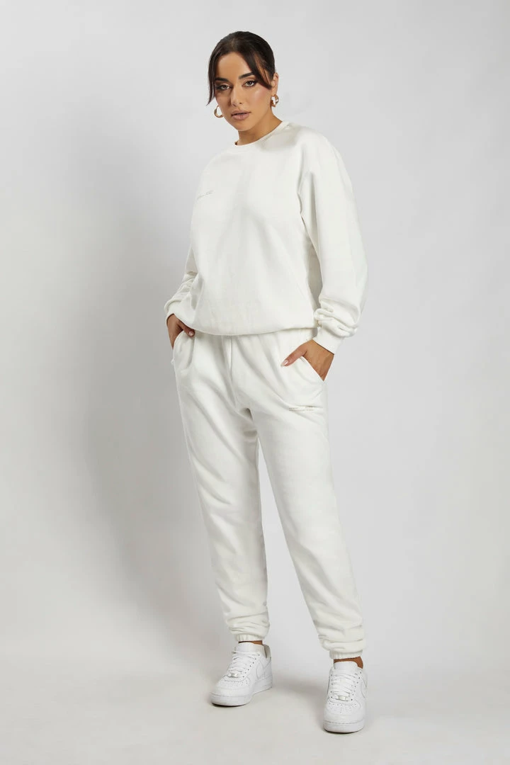 QNG Jesy Loopback Oversized Jogger - White Sweaters & Hoodies 6 QNG Jesy Loopback Oversized Jogger - White Sweaters & Hoodies