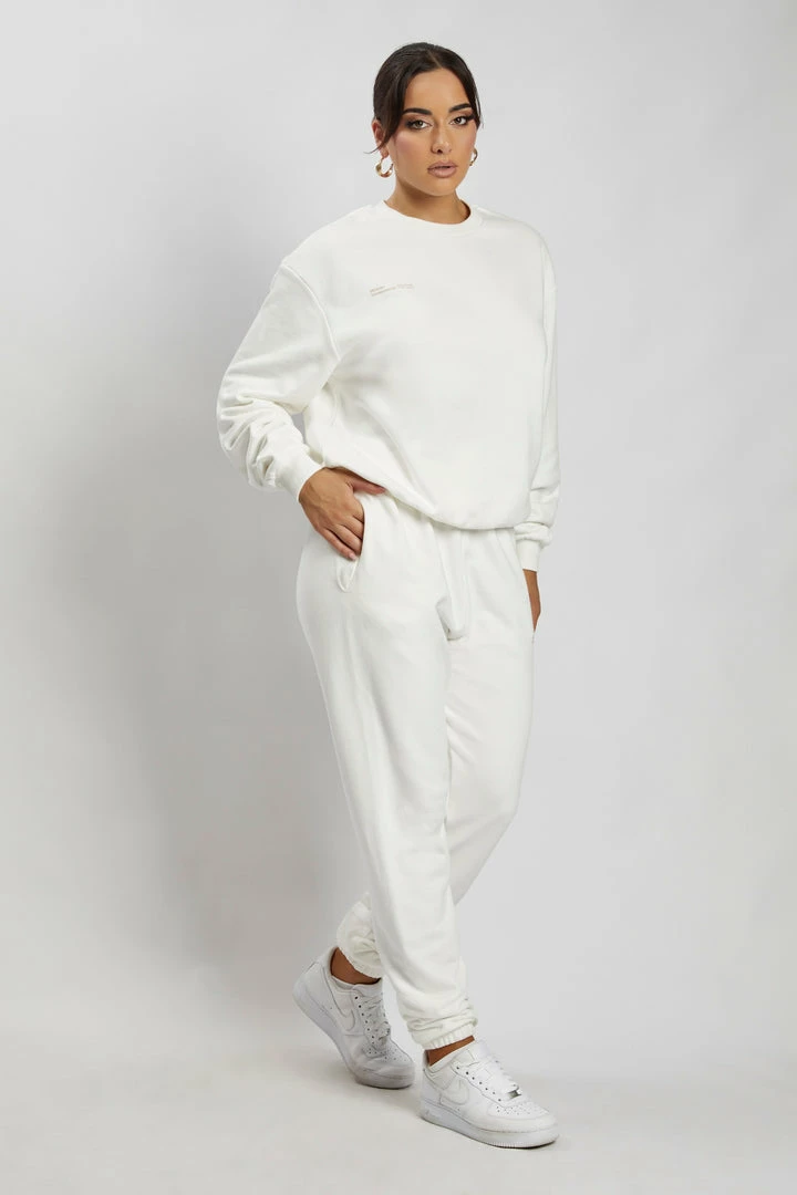 QNG Jesy Loopback Oversized Jogger - White Sweaters & Hoodies 7 QNG Jesy Loopback Oversized Jogger - White Sweaters & Hoodies
