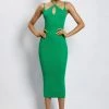 SOP Leslie Two Strap Detail Knit Midi Dress - Green DRESSES