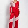 WNG Two Piece Sets Cantena Satin Two Tone Trousers - Multi Red