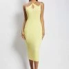 SOP Leslie Two Strap Detail Knit Midi Dress - Yellow