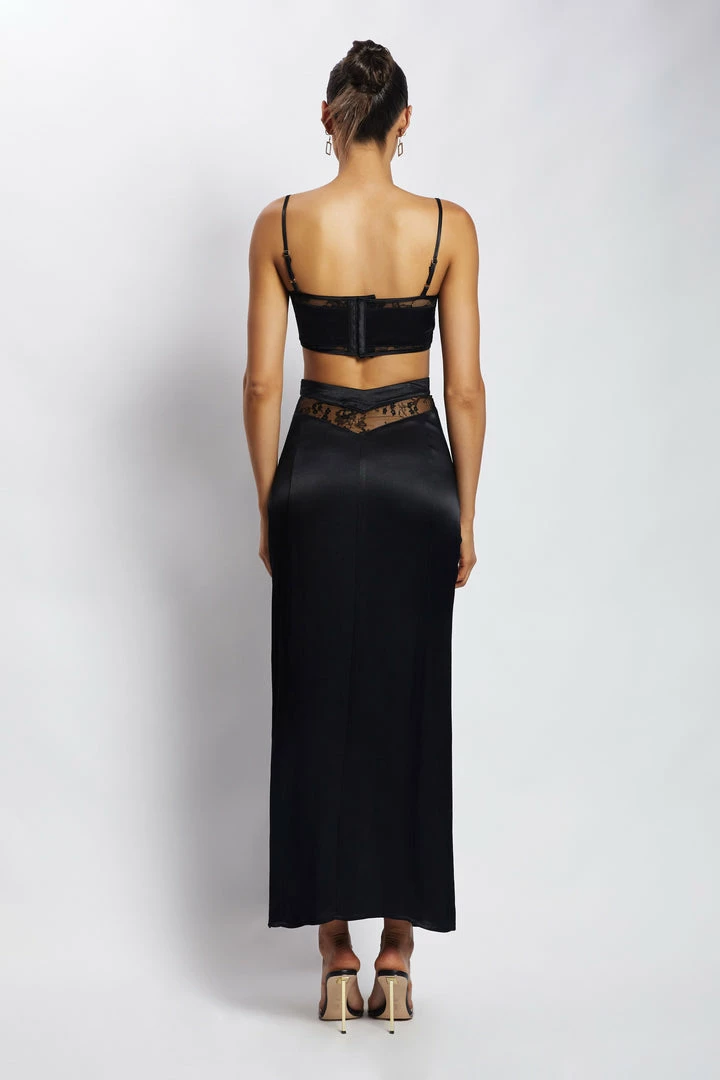 BSD Caity Lace Insert Maxi Skirt - Black 3 BSD Caity Lace Insert Maxi Skirt - Black