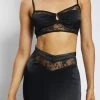 BSD Caity Lace U Bar Crop Top - Black Two Piece Sets