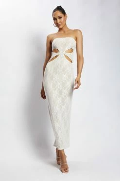 ROM Krista Cut Out Bandeau Maxi Dress - Nude DRESSES