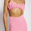 ROM Jordan Ruched Front V Front Top - Pink Two Piece Sets