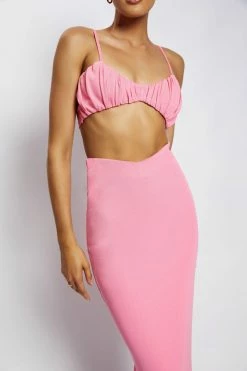 ROM Roxie V Waistband Maxi Skirt - Pink Two Piece Sets
