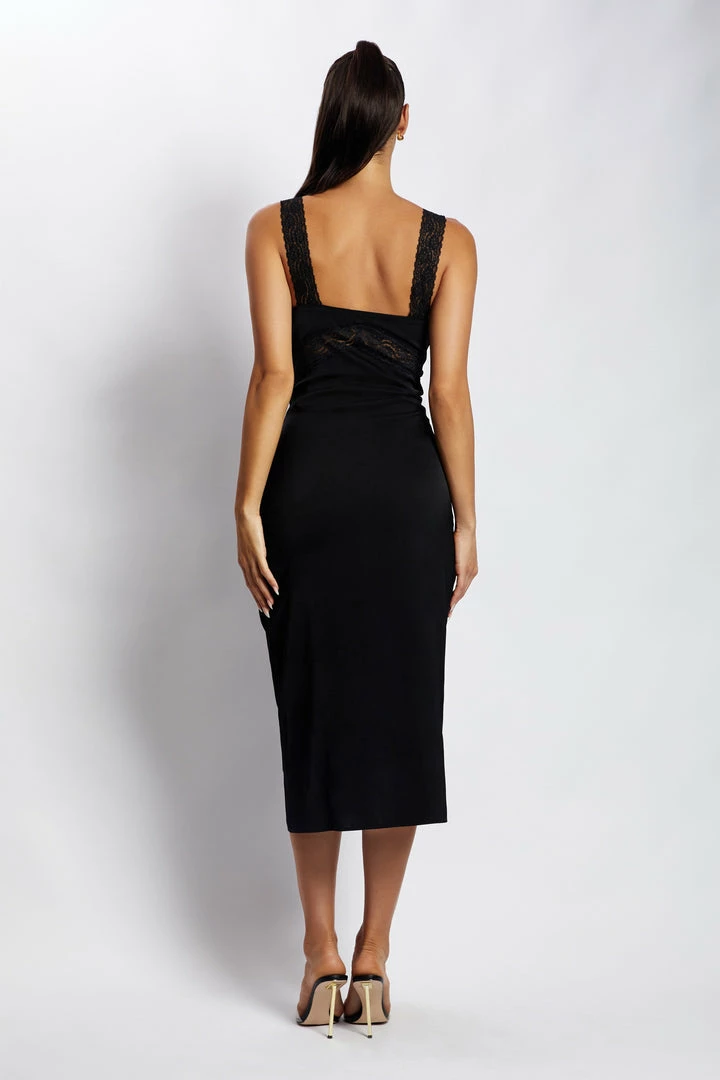 WNT DRESSES Kristin Lace Cut Out Midi Dress - Black 4 WNT DRESSES Kristin Lace Cut Out Midi Dress - Black