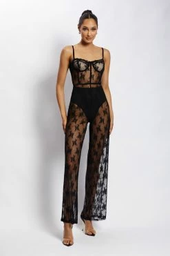 QNG Honour Lace Jumpsuit - Black
