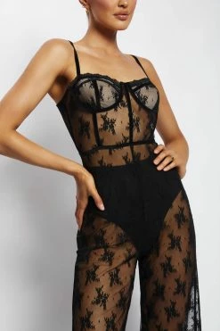 QNG Honour Lace Jumpsuit - Black