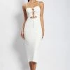 JLW Cassie Ruched Cut Out Maxi Dress - White DRESSES