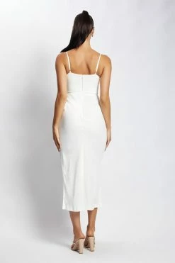 JLW Cassie Ruched Cut Out Maxi Dress - White DRESSES 9 JLW Cassie Ruched Cut Out Maxi Dress - White DRESSES