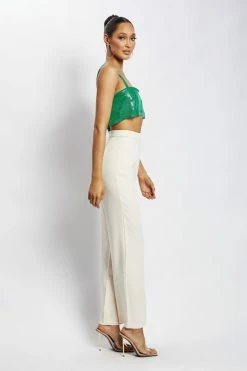 QNG Lianne Glow Mesh Bandeau Top - Green All Tops