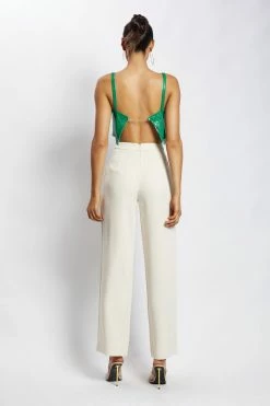 QNG Lianne Glow Mesh Bandeau Top - Green All Tops