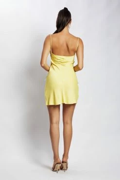 JLW Nikole Tie Up Side Mini Dress - Yellow DRESSES