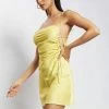 JLW Nikole Tie Up Side Mini Dress - Yellow DRESSES