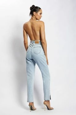 QNG Brinley Cowl Neck Glow Mesh Top - Gold