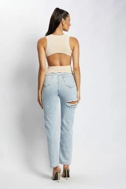 EMS Andria Ribbed Knit Tank Top - Nude All Tops