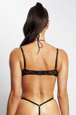 GZH Polly Monogram Underwire Bra - Black