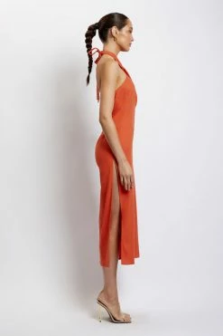 HSH Ellie Linen Halter Midi Dress - Terracotta 18 HSH Ellie Linen Halter Midi Dress - Terracotta