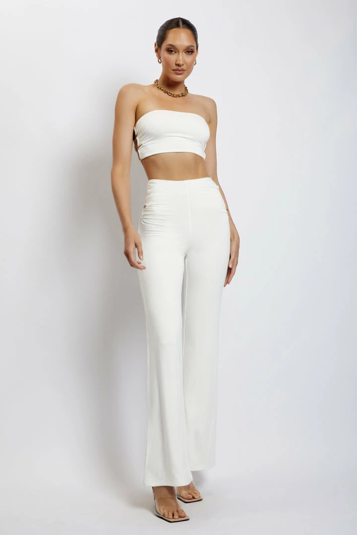 WXI Two Piece Sets Eleanor Ruched Cut Out Pants - White 3 WXI Two Piece Sets Eleanor Ruched Cut Out Pants - White