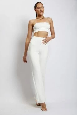 WXI Two Piece Sets Eleanor Ruched Cut Out Pants - White 11 WXI Two Piece Sets Eleanor Ruched Cut Out Pants - White