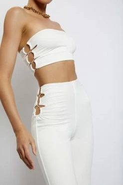 WXI Two Piece Sets Eleanor Ruched Cut Out Pants - White 14 WXI Two Piece Sets Eleanor Ruched Cut Out Pants - White